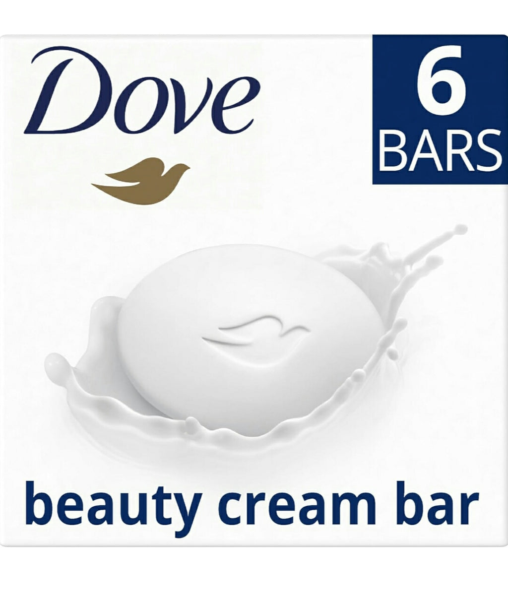 Dove Original Beauty Bar Soap with ¼ Moisturising Cream for Softer Smoother Healthier Looking Skin 6x 90g Body Care Moisture