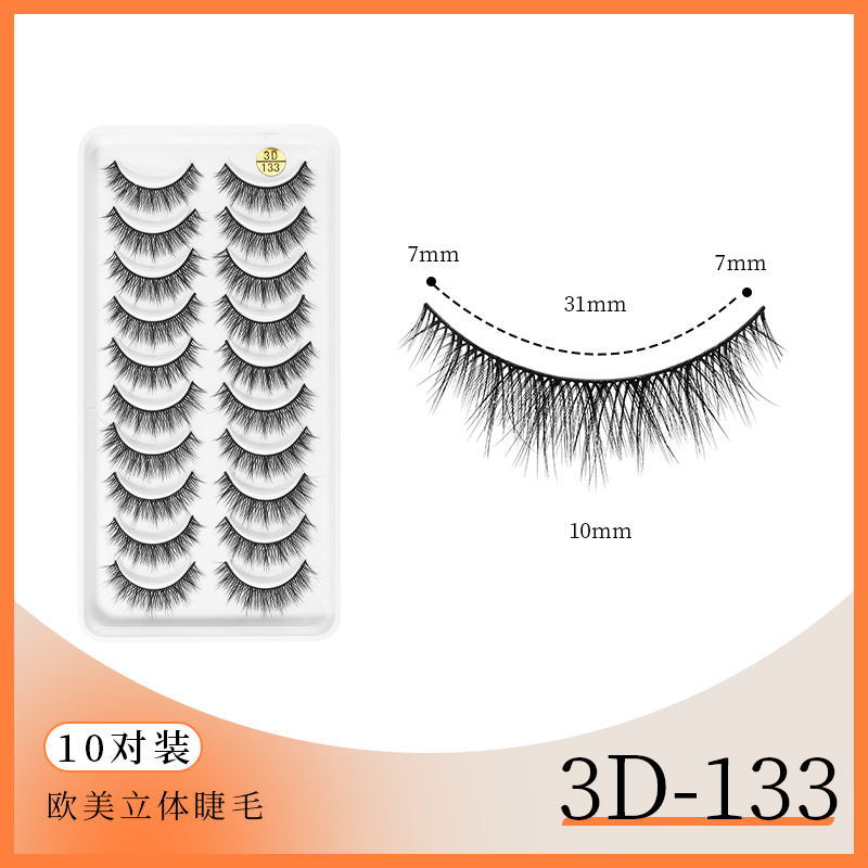 3D Multi-Layered False Eyelashes - 10 Pairs Bulk Pack