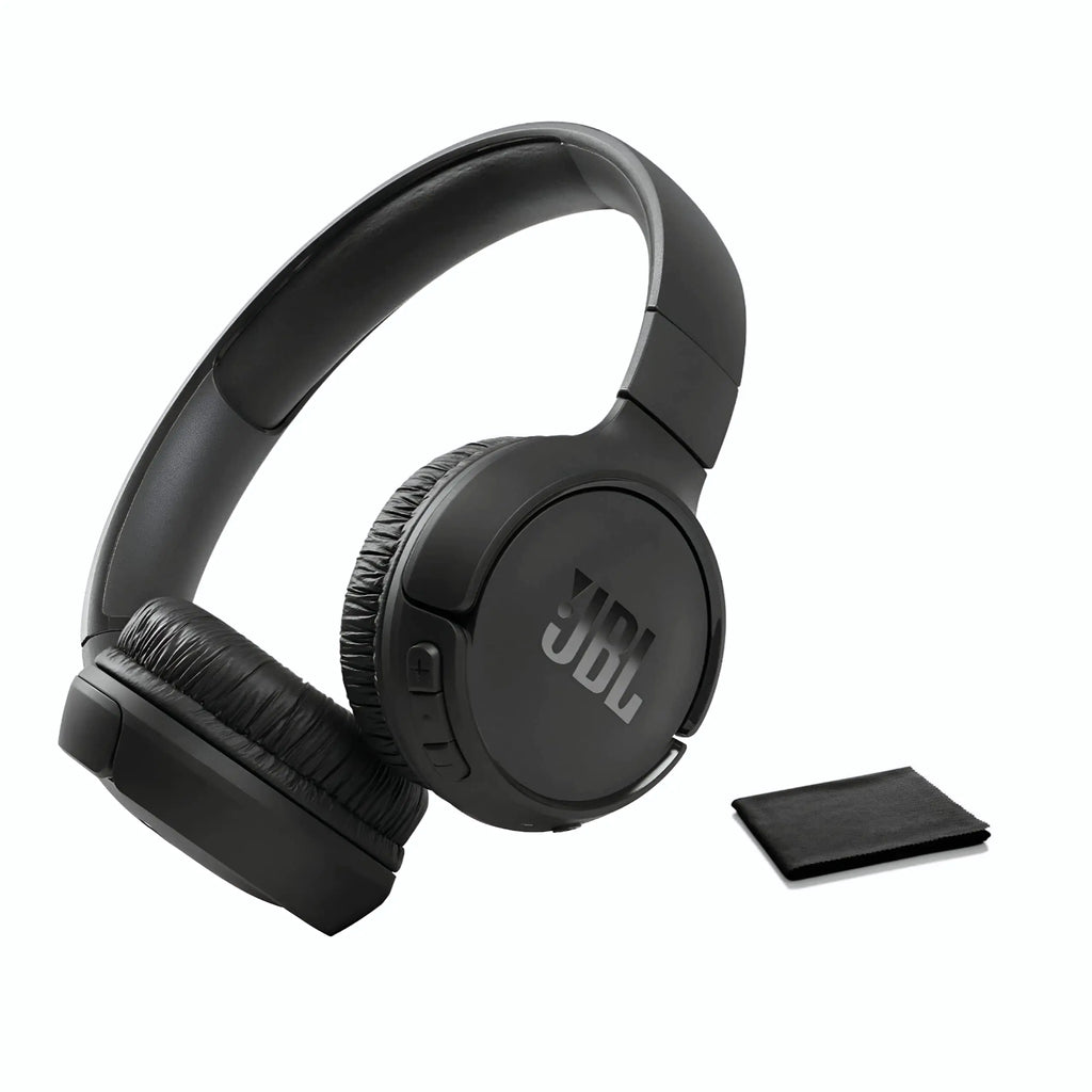 JBL Tune 570BT On-Ear Wireless Bluetooth Headphones with Pure Bass Stereo Sound Includes Cleaning Cloth - Black(JBLT570BTBLKAM-CC)